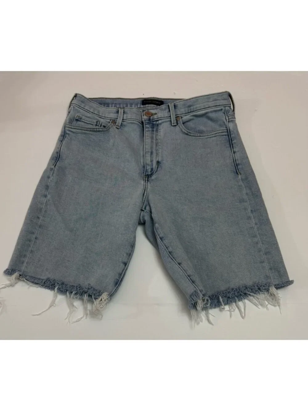Banana Republic Denim Shorts Women 29 Mid Rise Straight Raw Hem Light Wash